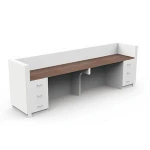 Lopo small black reception desk front supplies