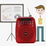 Loudspeaker AM/FM Radio digital microphone Recording W/MIC for Teacher and Guide Voice Amplifier