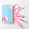 Low MOQ Connie Cona baby care set pink blue 4pcs manicure kit for kids