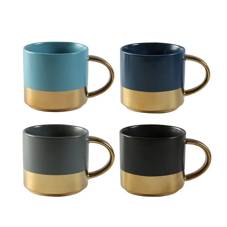 Luxury Custom Gold Handle Gold Mug Ceramic
