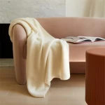 Luxury custom Oversize rib knit cashmere throw blanket