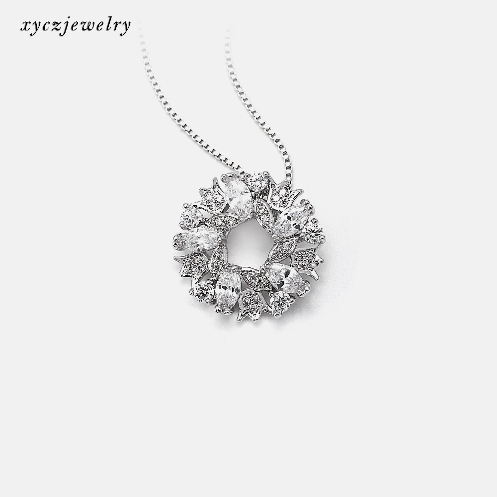 Luxury cz necklace for women gold plated necklace pendant