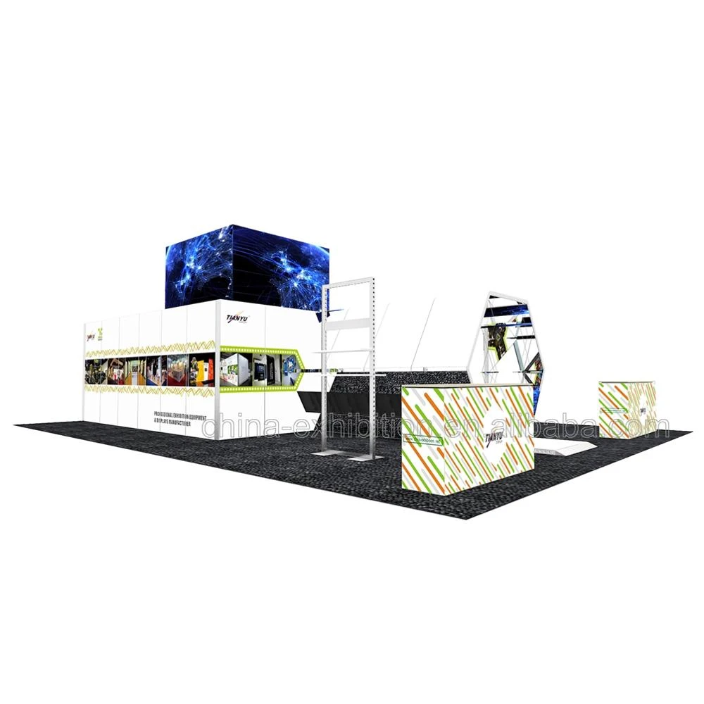 M series system  6x9 DIY Expo Custom Exhibit Booth Aluminum Exhibition Booth with new LED screen product
