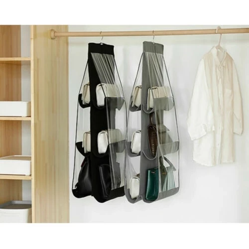 Maximum supplier 6 Pocket Folding Hanging Handbag Storage Holder Organizer Rack Hook Hanger