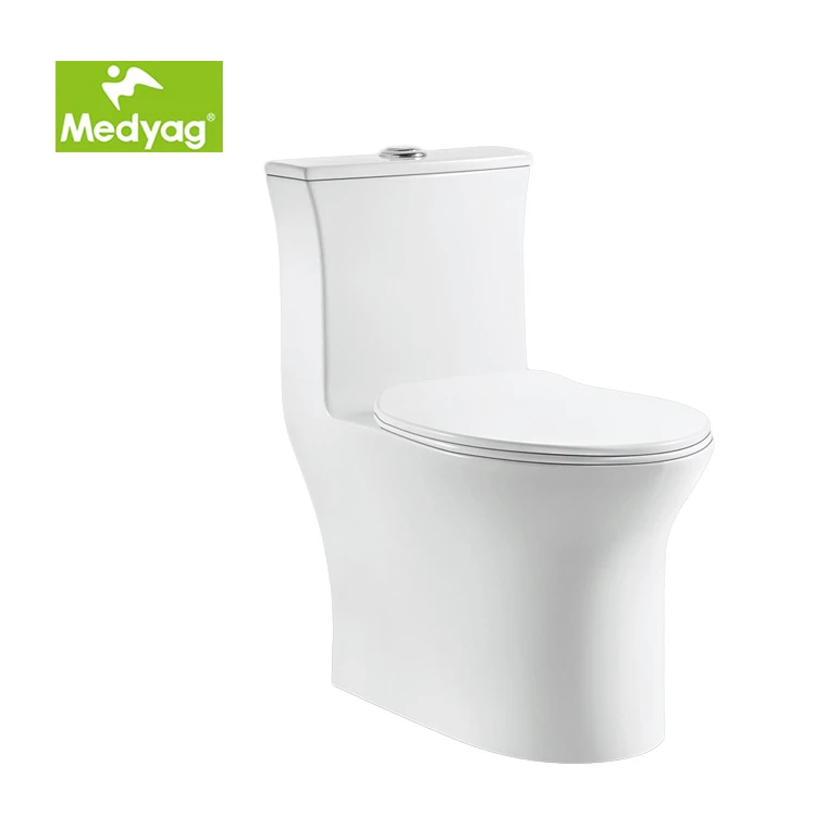 Medyag OEM Inodoro MLZ-61A/B S-trap 300/400mm Floor Mounted Sanitary Ware Siphon Porcelain One-Piece Toilet