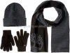 Mens knitted three sets hats scarves and gloves sets
