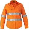 mens&womans button front hi vis 100cotton reflective orange shirt workwear