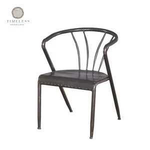 Metal bistro chair vintage industrial metal dining chair