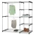 Import Metal Frame Portable Closet Wardrobe with Hanging Bar Space-saving Clothes Storage Organizer with Shelves Gray from China