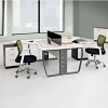 Metal Leg Acrylic Partition 2 Seats Office Manager Workstation