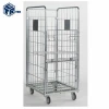 METAL ROLL CAGE CONTAINER TROLLEY EQUIPMENT FOR LAUNDRY WITH FOLDABLE DOORS