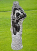 MGP252 Hand Curved   Black Marble Statue Nude Statue Woman Sculpture Stone Carving and Sculpture