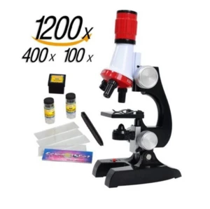 Microscope Kit  LED 100x 400x 1200x Magnification  Microscope for Boys Girls Students