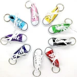 Mini Hi Top Canvas Sneaker Tennis Shoe Keychain Blue Pink Black White Sports Shoes Keyring Doll Funny Gifts