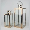 Mirror polished stainless steel candle lantern