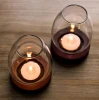 Mmodern Wooden Glass Candle Holders Candle Jars Crystal Candle Holder Wedding Decor