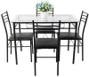 Modern Designed rectangular stretch glass dining table set with 4 chairs
