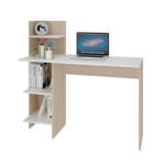 Modern Furniture White Wooden Wood Workstation Studio Working Home Office Desk With Bookshelf