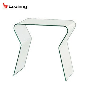 modern Italian design contemporary bent glass console table