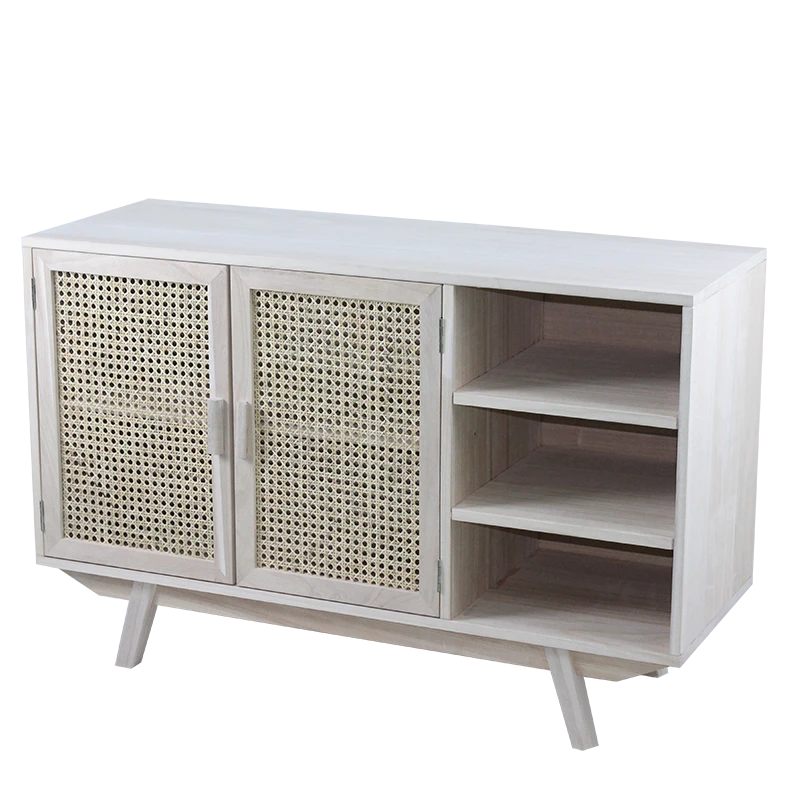Modern Rattan Furniture Storage Cabinet Rattan Corner TV Cabinet