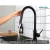 Modern Single Hole Desk Mounted Smart  Gold Kitchen Faucet With Pull Out Sprayer