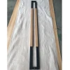 Modern style back to back stainless steel and solid wood matt black glass door pull handle