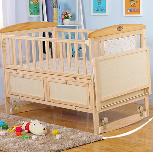 most popular pine wood multipurpose baby cot bed prices/foldable baby cot