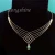 Import Most popular products Weave Lattice Chain Choker Necklace Natural Emerald and Diamond Pendant 18K Solid Gold from China