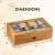 Import Natural bamboo texture organizer displays storage with magnet lid keeps hot selling tea box wood from China