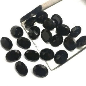 Natural Black Spinel Faceted Oval Loose Gemstone Wholesale Stones For Jewelry Making