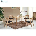Natural Color Dining Room Furniture Rectangular 6 Seaters Solid Oak Modern Wooden Dining Table