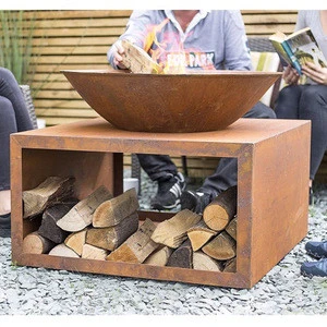 Naturally rusted Fireplace bowl and steel stand Stove