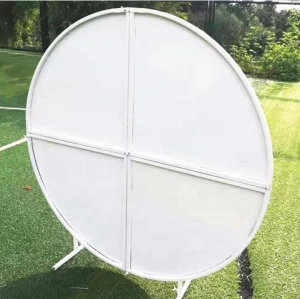 Naxilai  luxury round white mesh backdrop for wedding decorations portable backdrop stands