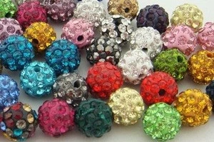 Necklace Bracelet Jewelry charms Findings  Rhinestone Crystal Paved 10MM Clay Beads Polymer
