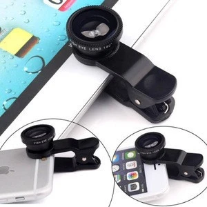 New Arrivals 3 in1 Quick Camera Lens 180Fish Eye & Wide Angle & Macro Lens for Smartphone
