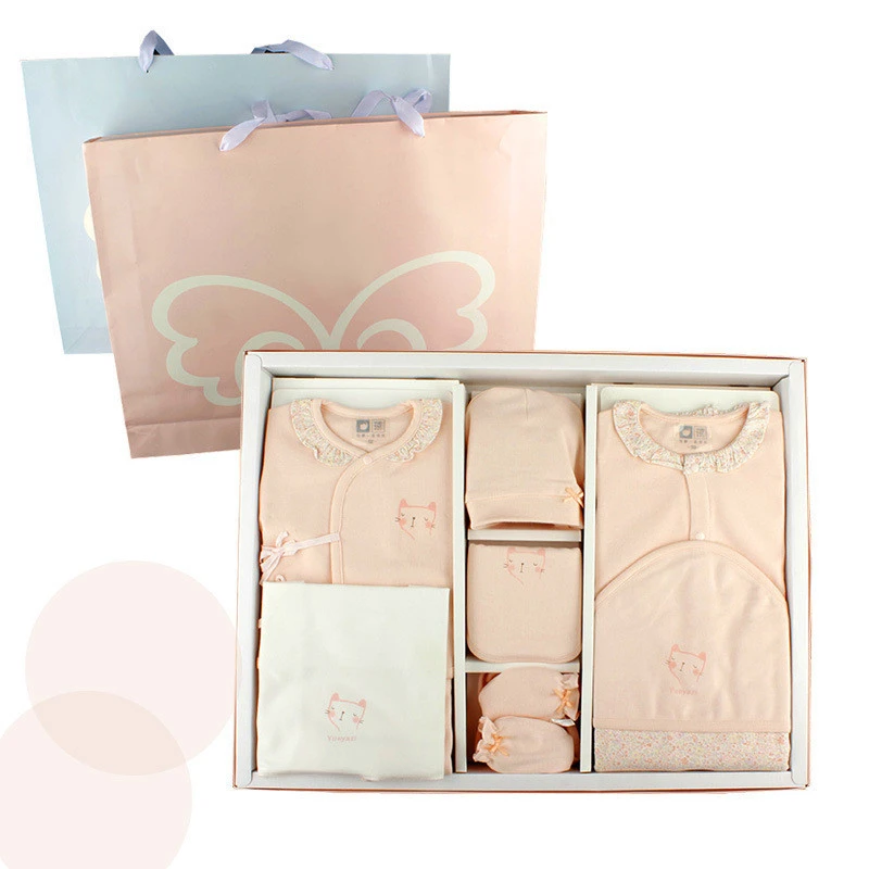 New Autumn And Winter Cotton 7-piece Newborn Underwear Set Newborn Baby Gift Box