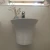 Import New design bathroom sink small wash basin customizable wall mounted ceramic wall-hung basin from China