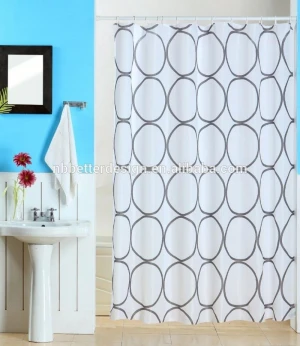 New Design Circle Polyester Printed Shower Curtain