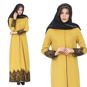 New Design Islam Women Abaya Long Style Lace Muslim Coat Dress Turkey Islamic Clothing