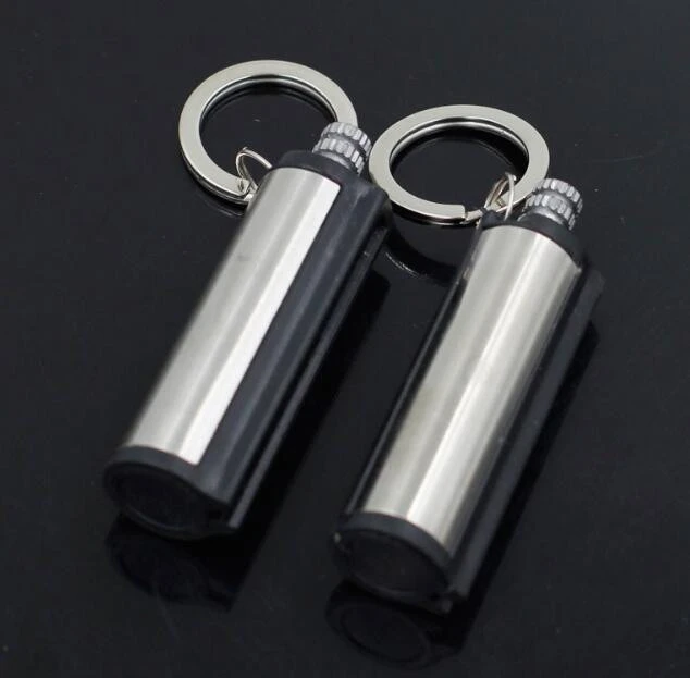 New design million matches with keychain / cylindrical metal stainless steel shell waterproof lighter