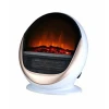 new design mini small desktop log flame effect heater round electric fireplace