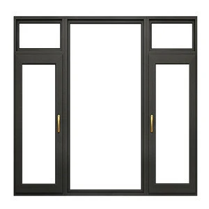 New design picture cheap aluminum double glass window and door price