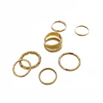 New Fashion High Quality Jewelry Gold Plated Trendy Women Rings Set