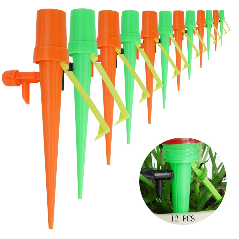 New flower and grass watering device, adjustable 12 pieces automatic drip irrigation for Potted plant
