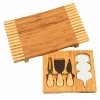 New Listing Chopping Blocks With Slide-Out Drawer And Knife 100% Natural Bamboo Cheese Board Cutlery Set
