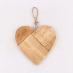 new style  2021 Promotion high-quality home gardening decorations pure natural materials Wooden heart Hanger