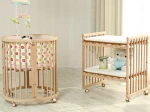 No paint multi-function solid wood baby crib / baby bed
