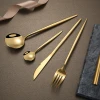 Nordic style 304 stainless steel cutlery gold dinner knife