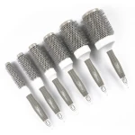 Nylon Boar Bristle Round Brush Nano Ceramic Technology Antistatic Detangling Hair Brush