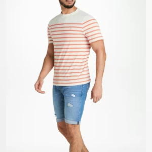 OEM custom summer slim fitted cotton t shirts short sleeve Mens T-Shirts striped